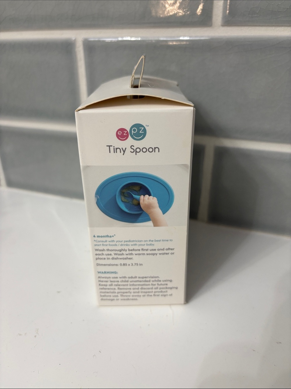 ezpz Tiny Spoon is a 100% silicone infant training spoon - Picture 3 of 4